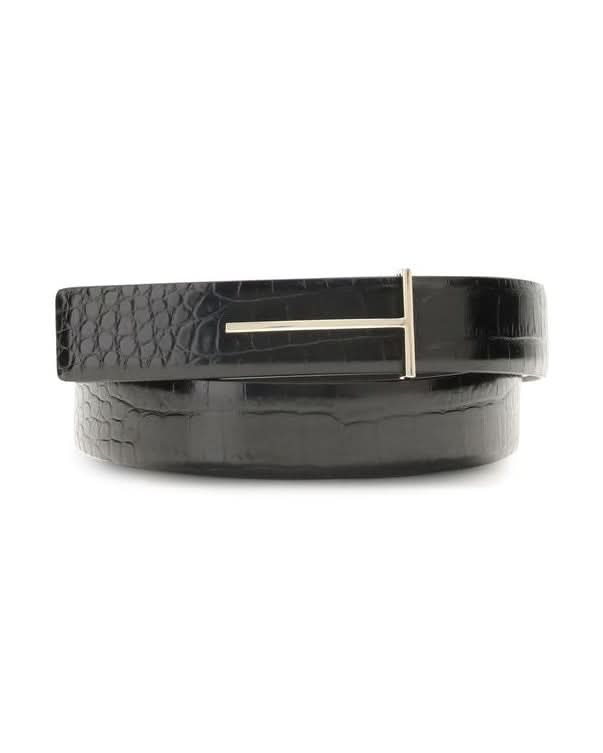 Tom Ford Black Goatskin Regular Belt Belts