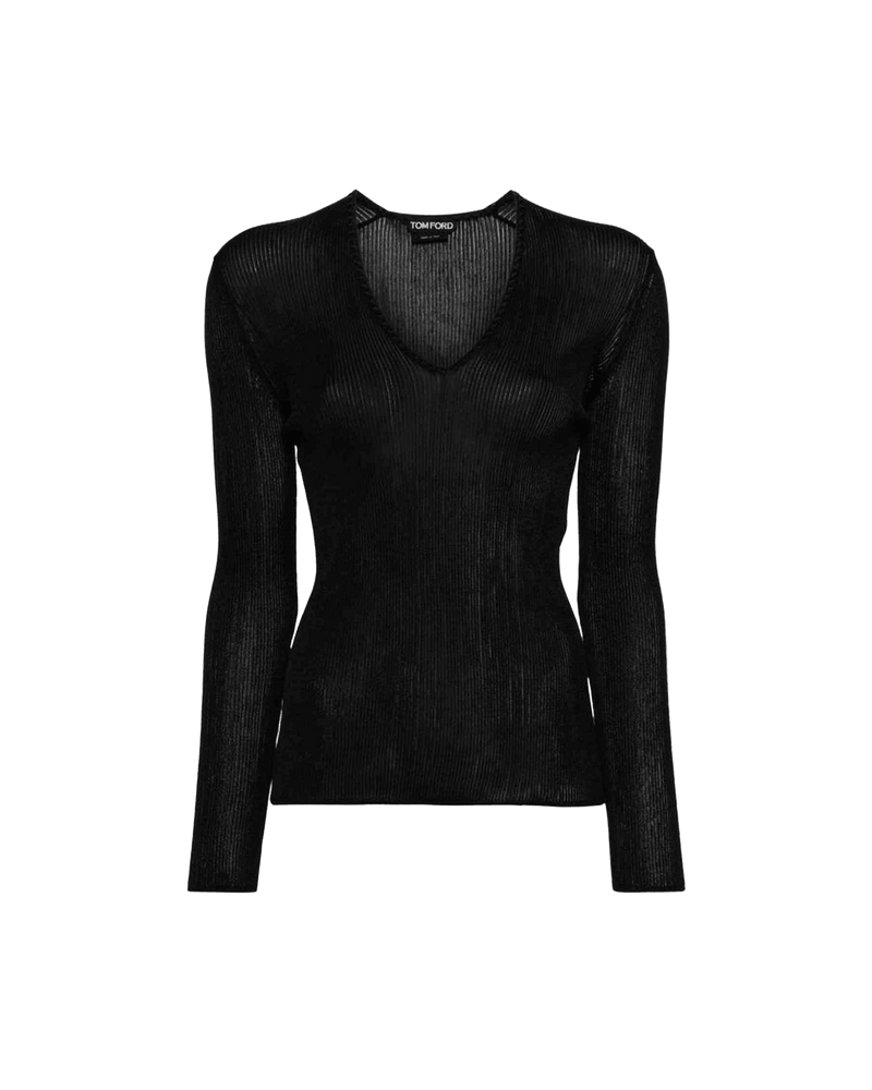 Tom Ford Sheer Fine Ribbed Top Glam Steals