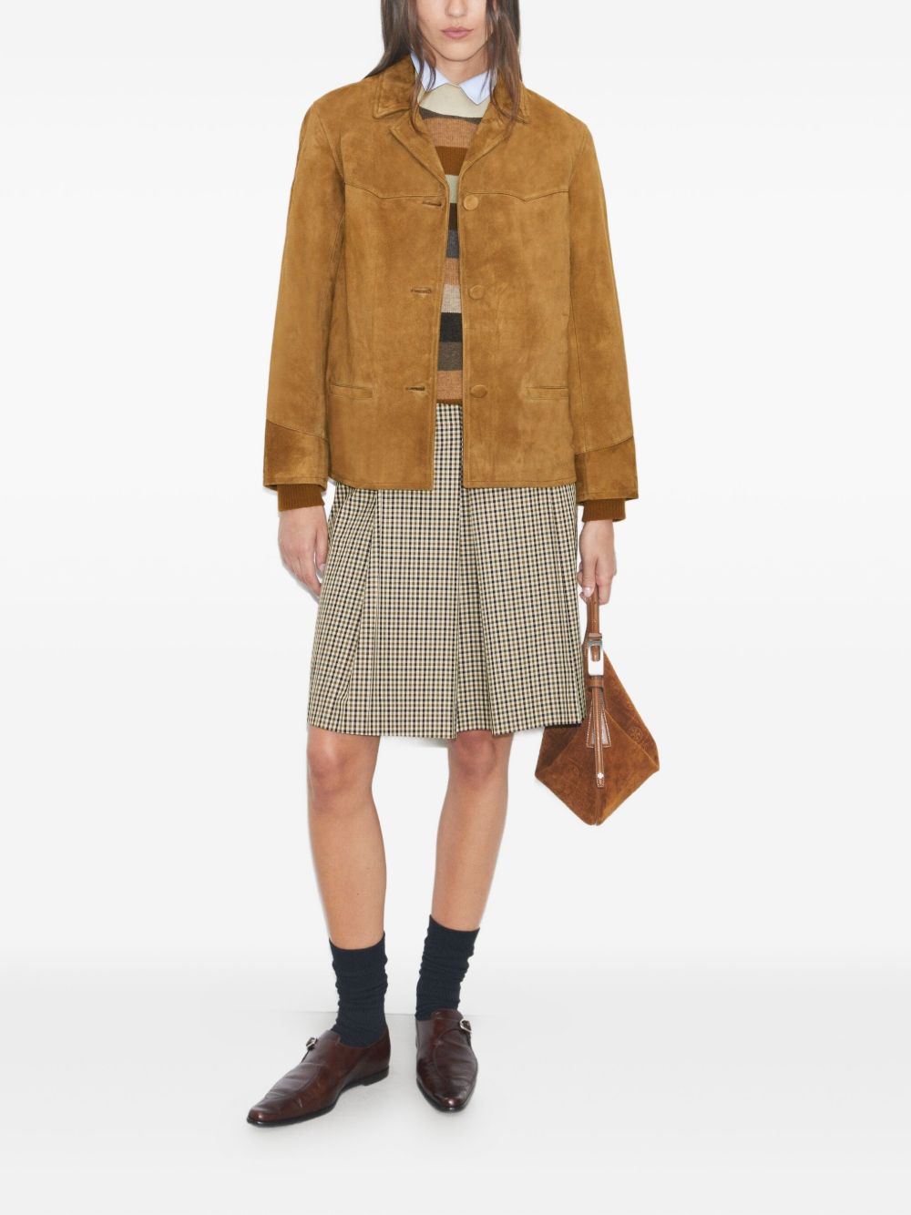 Tory Burch Brown Leather Jacket Glam Steals