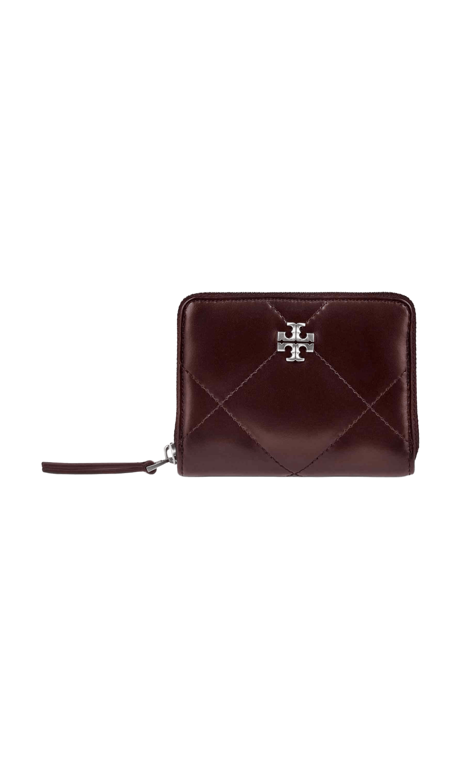 Tory Burch Kira Small Wallet with Diamond Quilting and Full Zip Closure Glam Steals