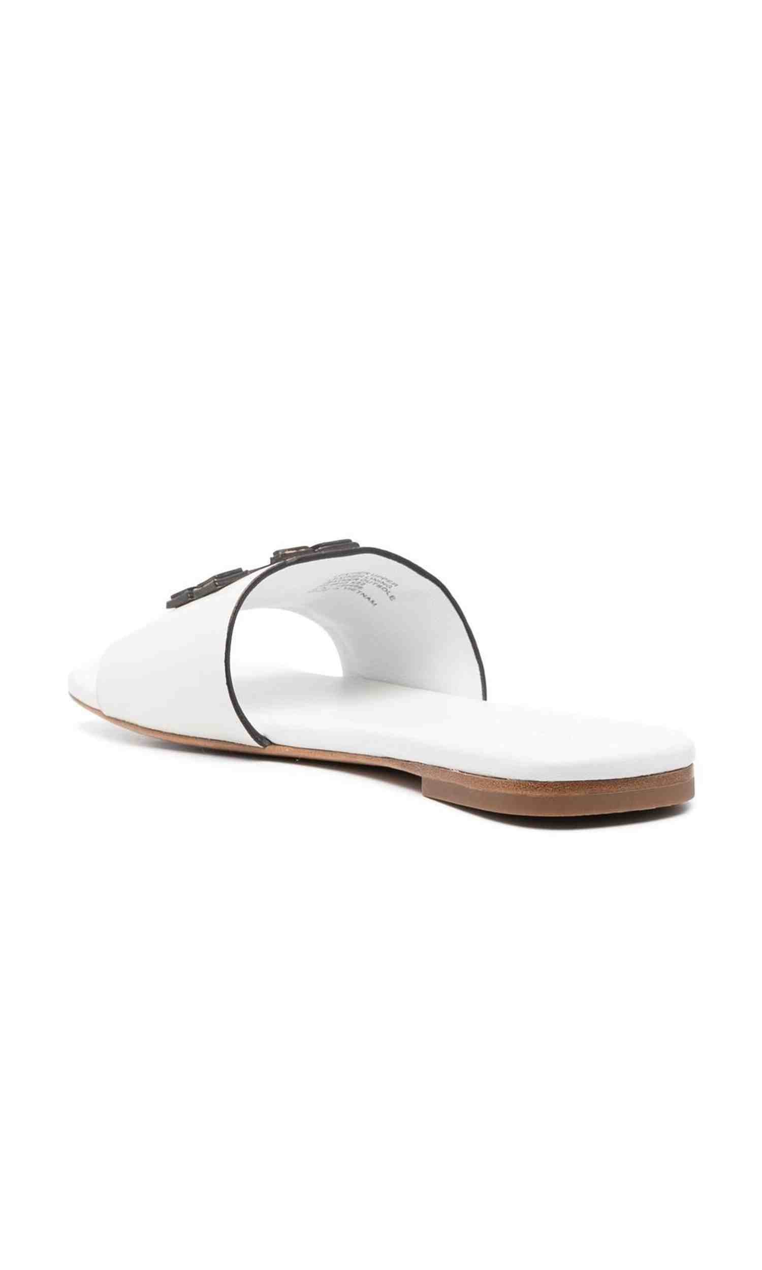 Tory Burch Logo Embossed Slides Glam Steals