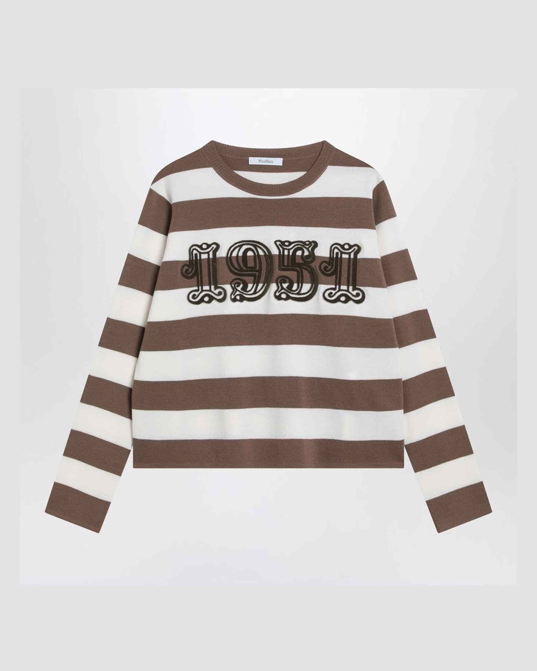 Max Mara Wool Striped Sweater with Embroidery Glam Steals