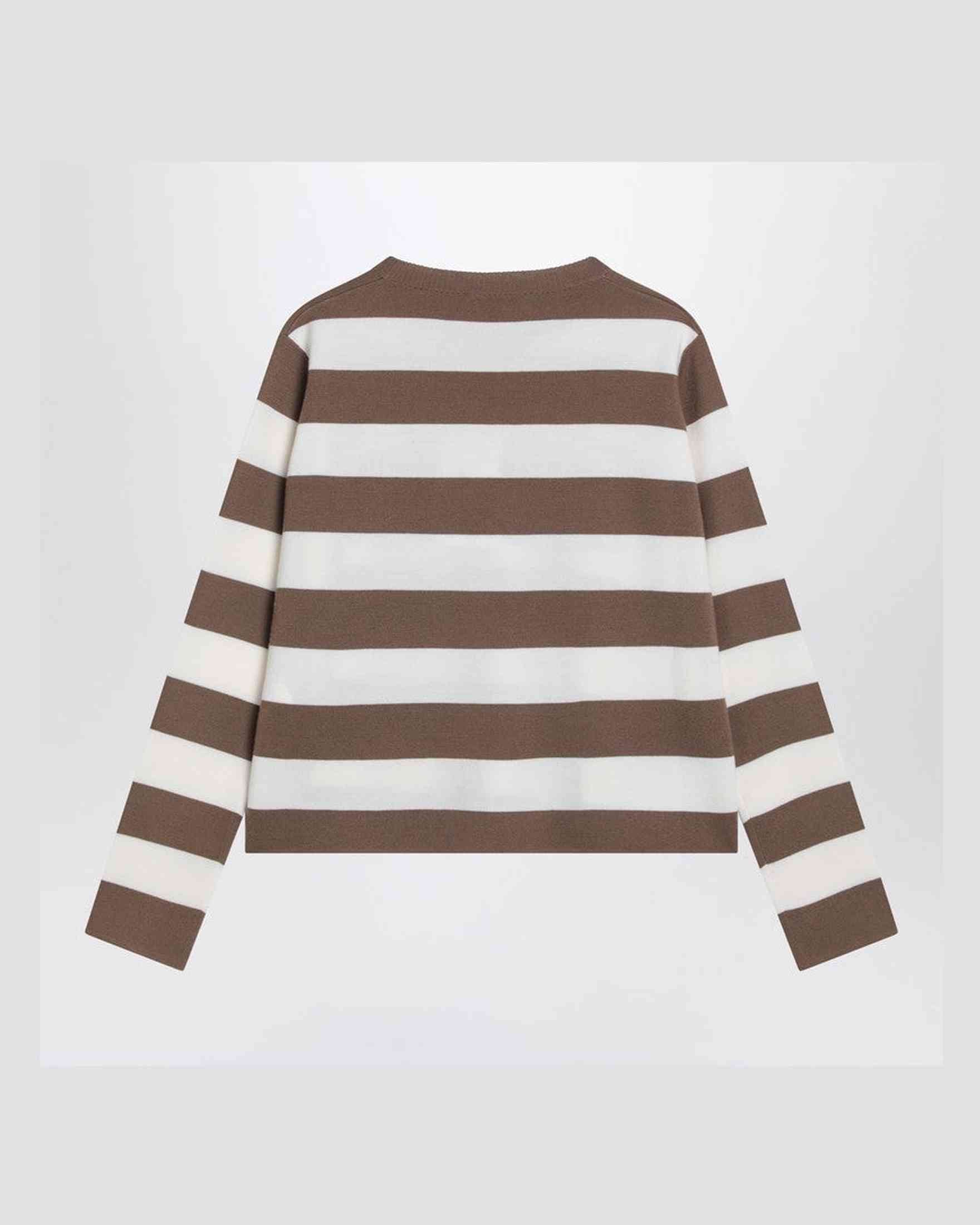 Max Mara Wool Striped Sweater with Embroidery Glam Steals