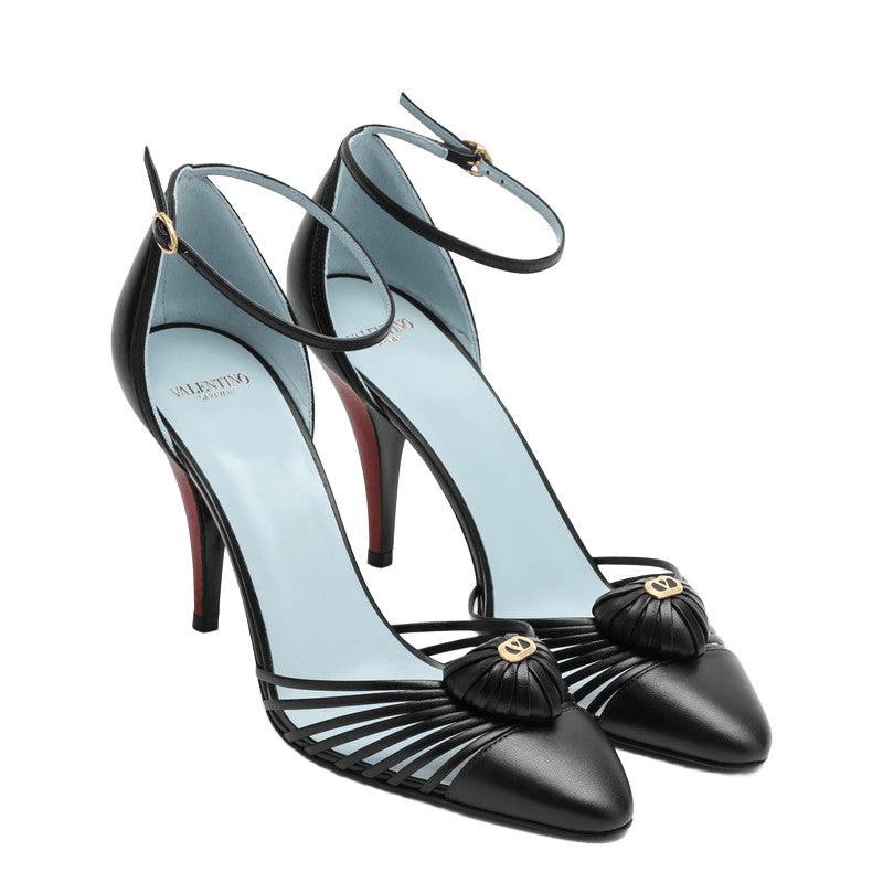 Valentino Black Garavani Décolleté Vg Sandals Royal Glam Steals