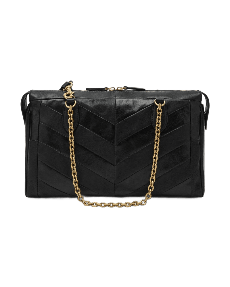 Valentino Garavani Black Panthea Bag In Chevron Pattern Nappa Glam Steals