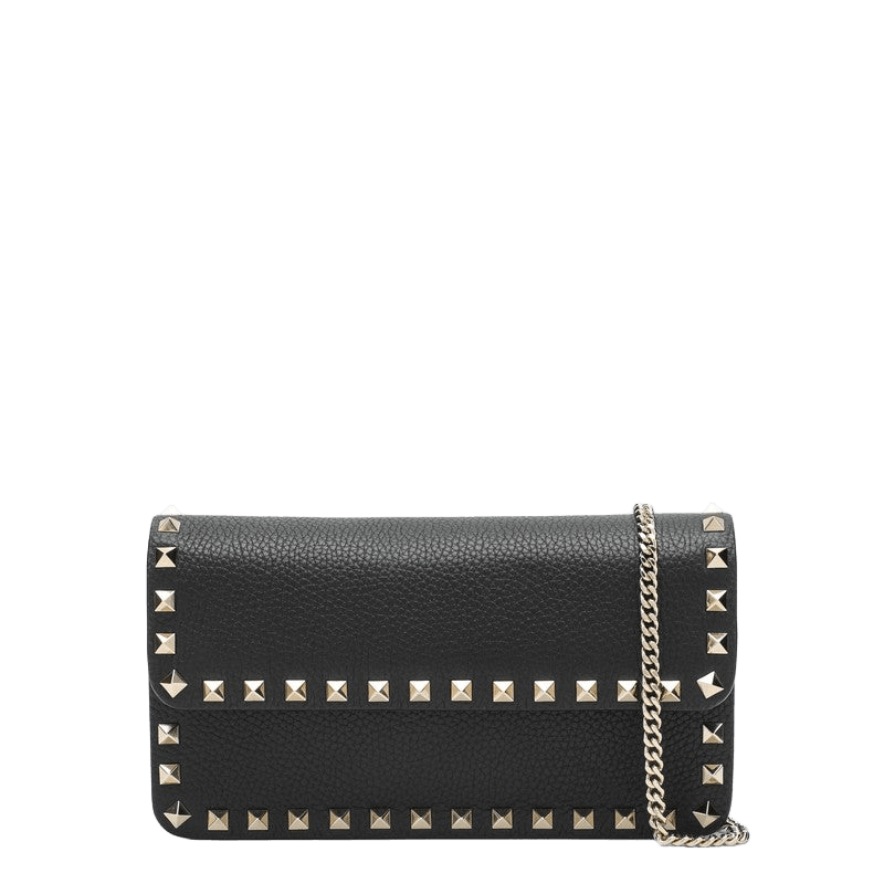 Valentino Black Garavani Pouch with Rockstud Chain Glam Steals