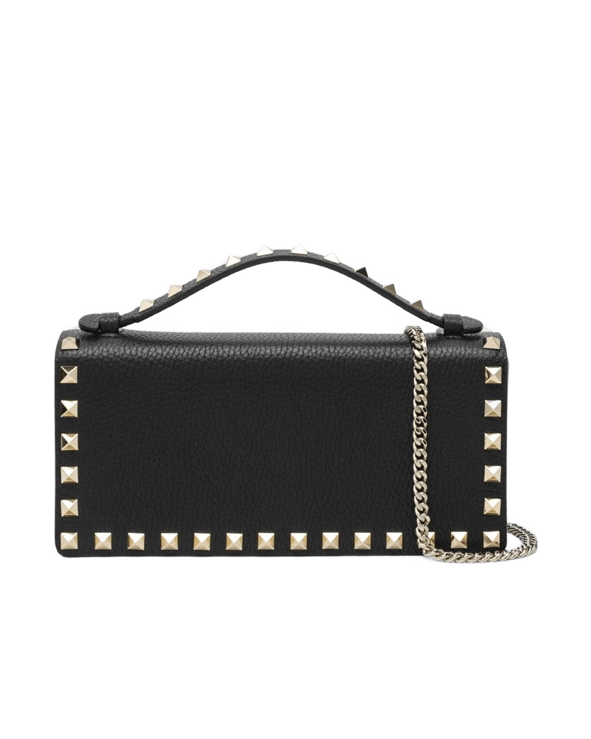 Valentino Garavani Black Rockstud Wallet With Strap Glam Steals