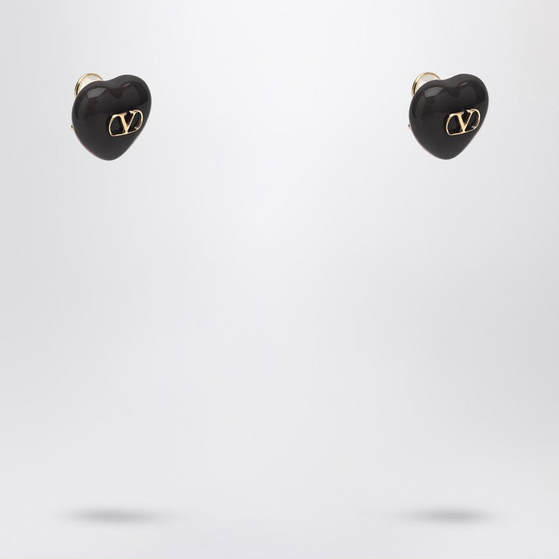 Valentino Black Garavani Royal Heart Earrings Glam Steals