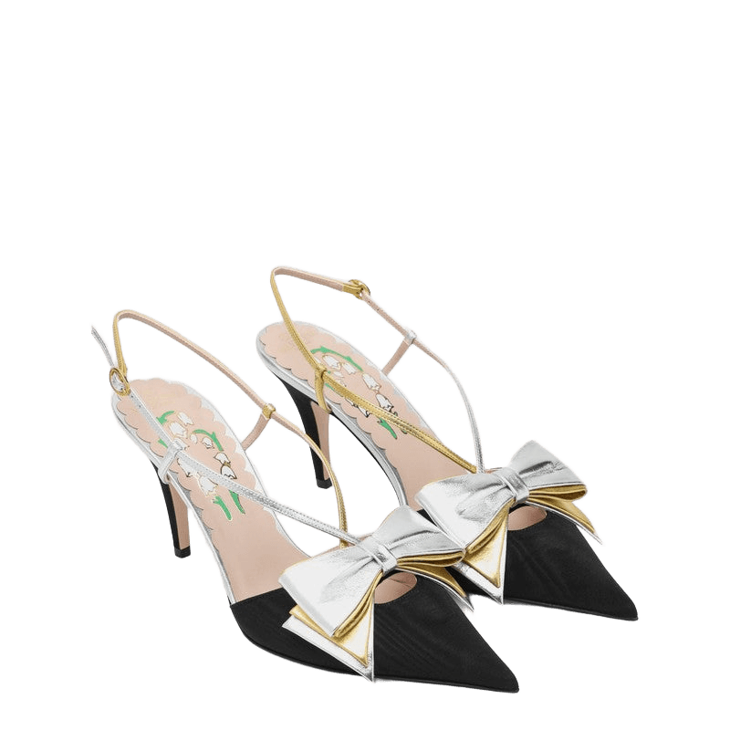 Valentino Black Garavani Slingback Bowow Pumps with Bow Glam Steals