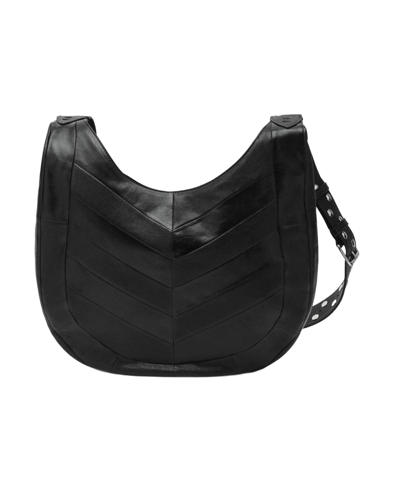 Valentino Garavani Black Small Hoboho Bag In Chevron Pattern Nappa Glam Steals