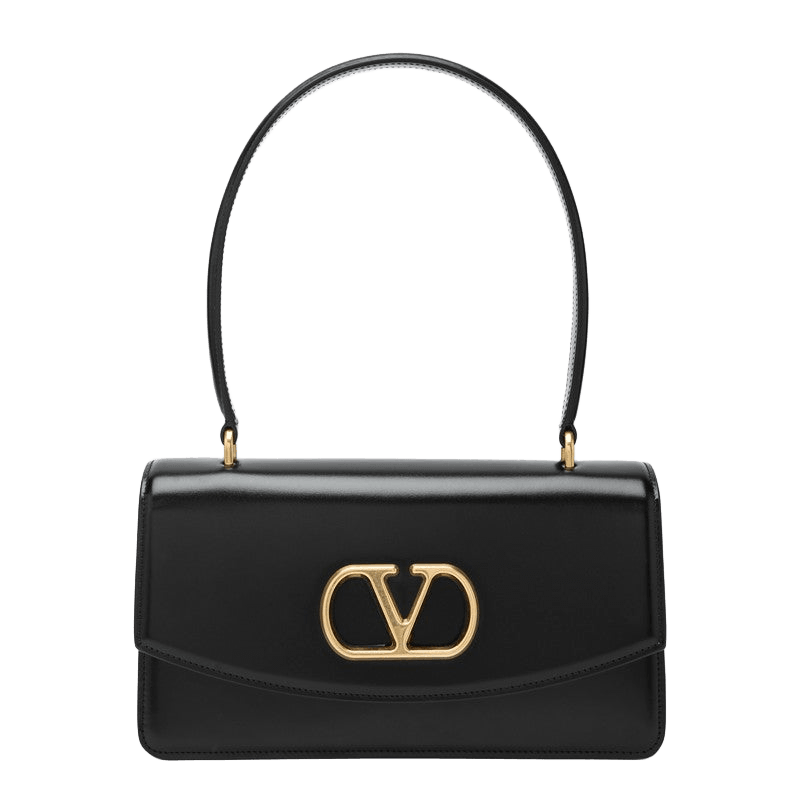 Valentino Black Garavani Vain Bag in Glossy Calfskin Glam Steals