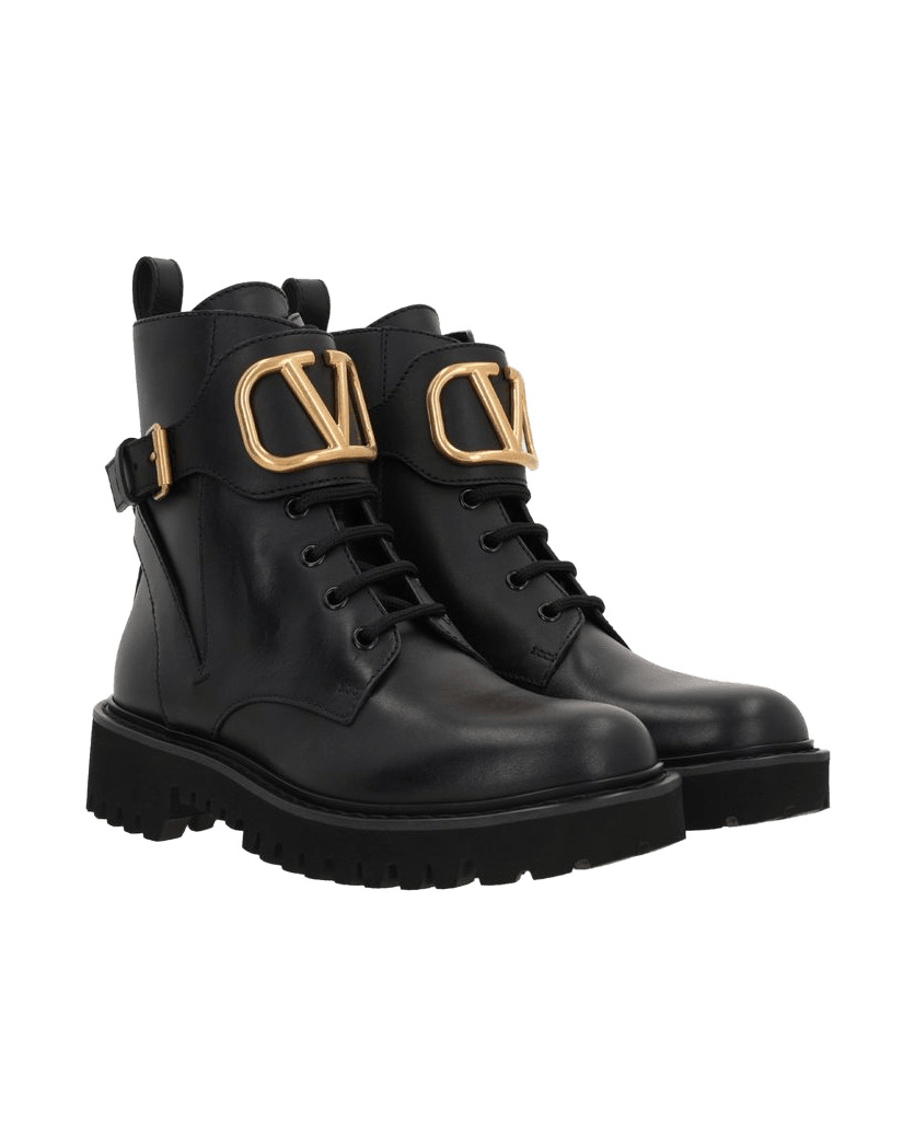 Valentino Black Lace Garavani Calfskin Up Boots Glam Steals