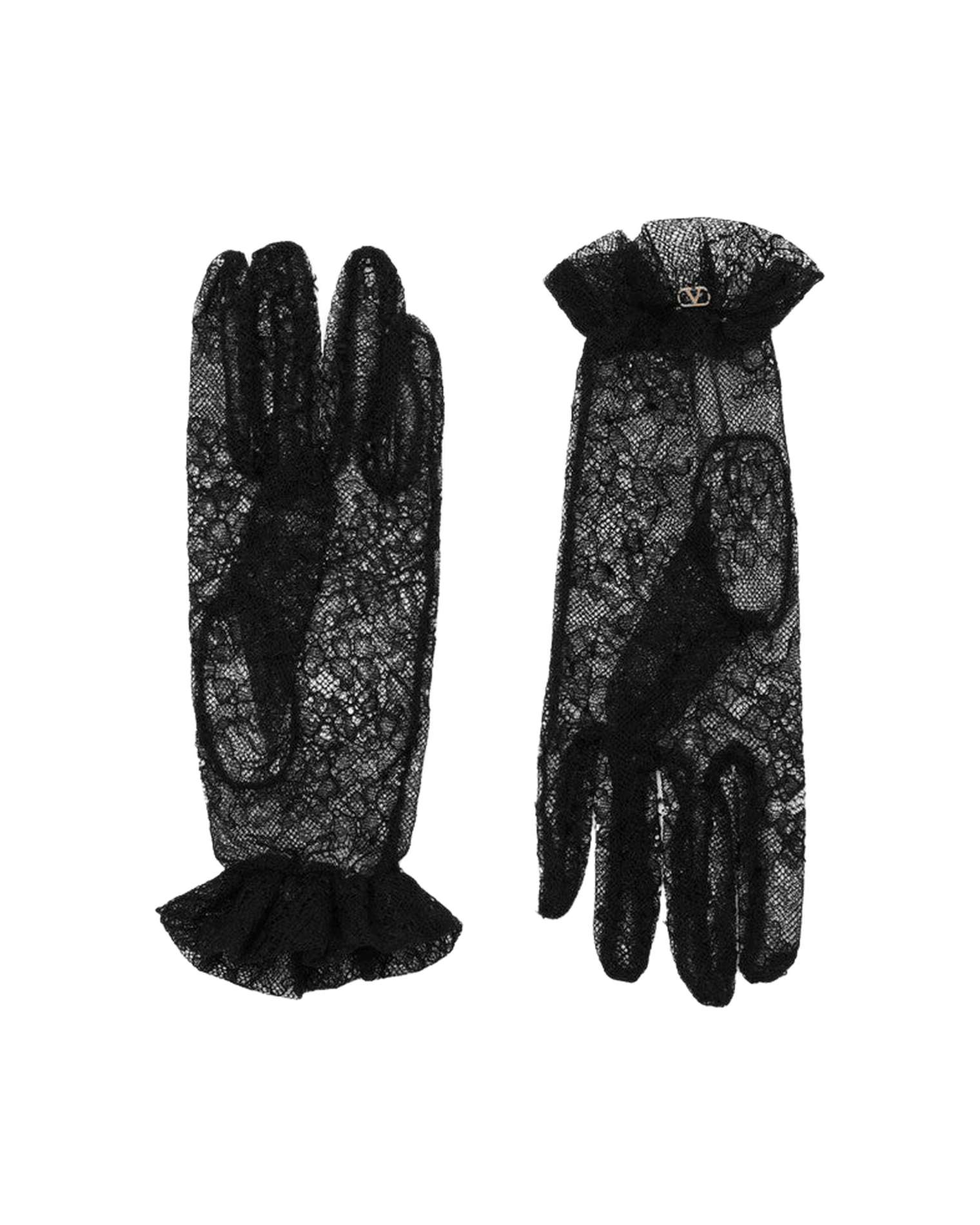 Valentino Black Lace Garavani Vlogo Signature Gloves Glam Steals