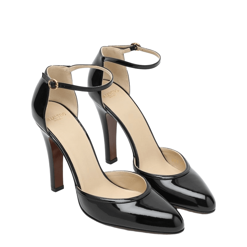 Valentino Black Leather Garavani Hi Dolly Patent Pumps Glam Steals