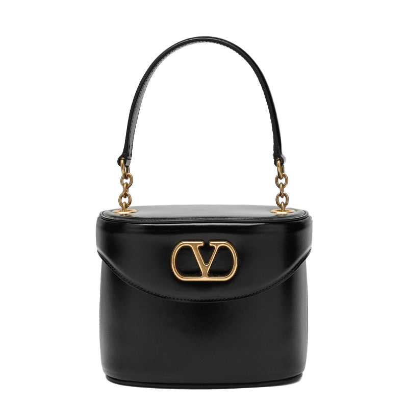 Valentino Black Leather Garavani Vanity Bag Glam Steals