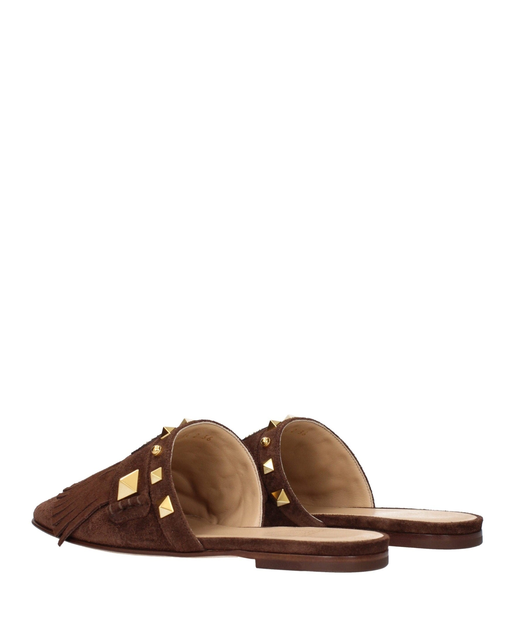Valentino Brown Leather Garavani Slippers Sandals Glam Steals