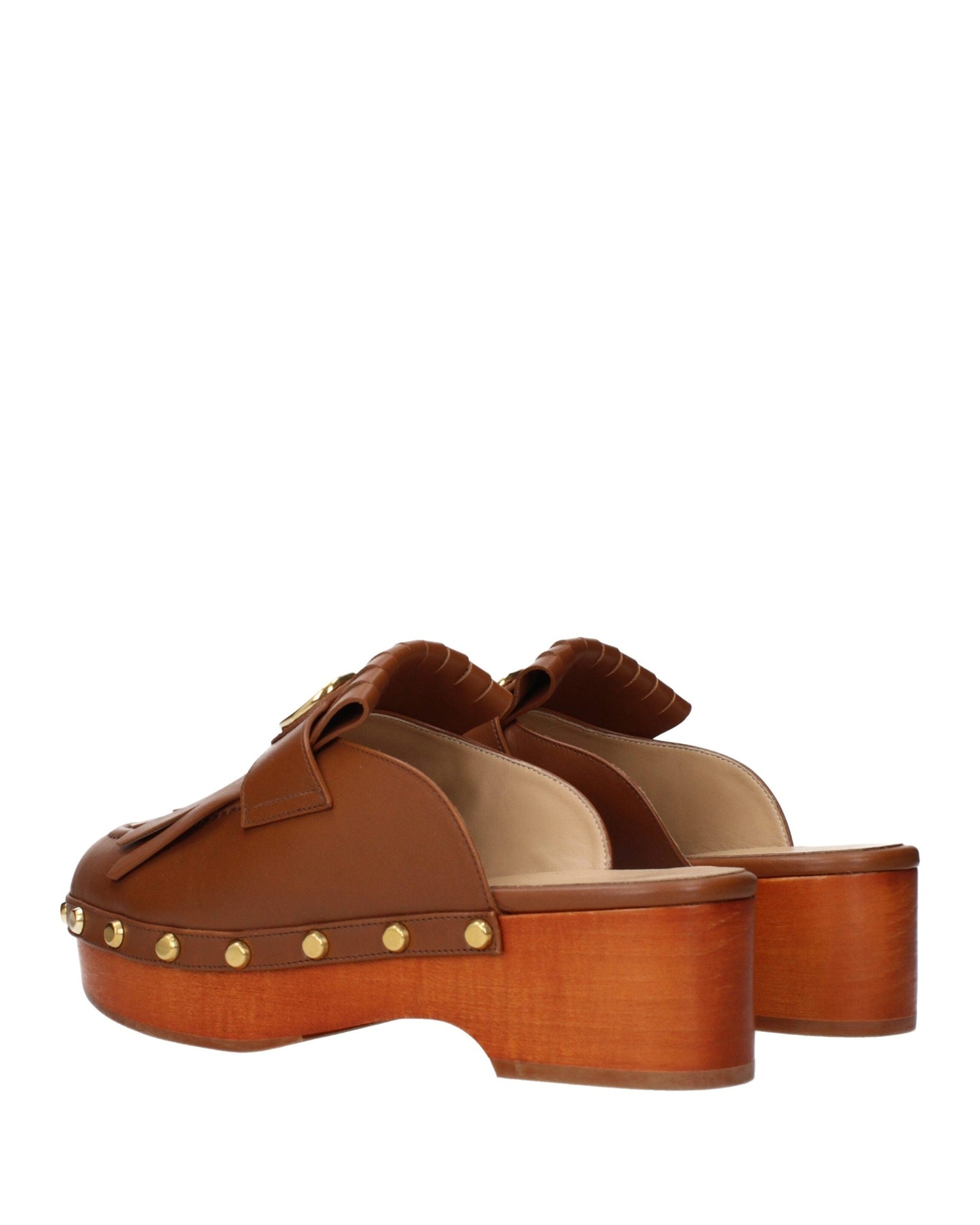 Valentino Brown Leather Slippers Glam Steals