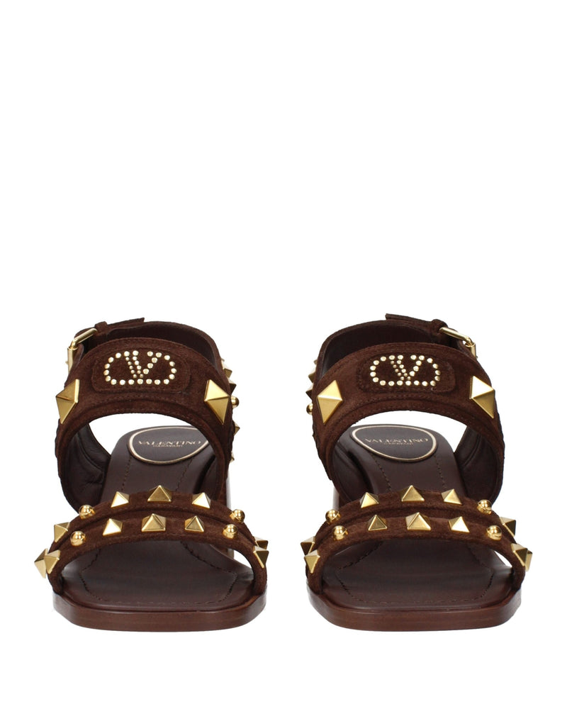 Valentino Brown Leather Strap Sandals Glam Steals
