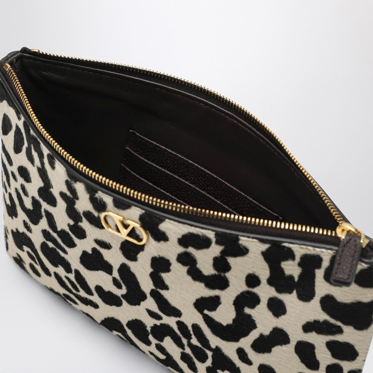 Valentino Garavani Animal Print Pony Effect Vlogo Signature Pouch Glam Steals