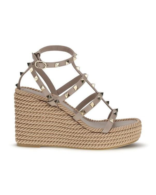 Valentino Garavani Beige Calf Leather Bos Taurus Espadrilles Glam Steals