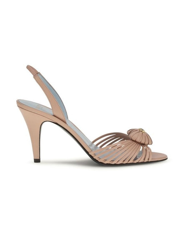 Valentino Garavani Beige Calf Leather Bos Taurus Stiletto Heel Sandals Glam Steals