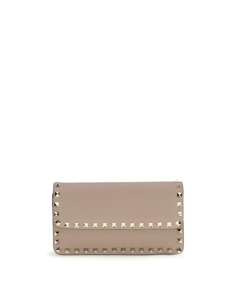 Valentino Garavani Beige Calf Leather Bos Taurus Wallet 