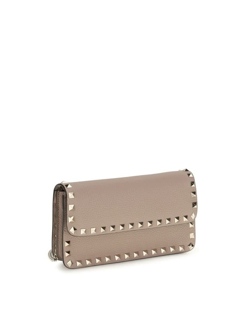 Valentino Garavani Beige Calf Leather Bos Taurus Wallet 