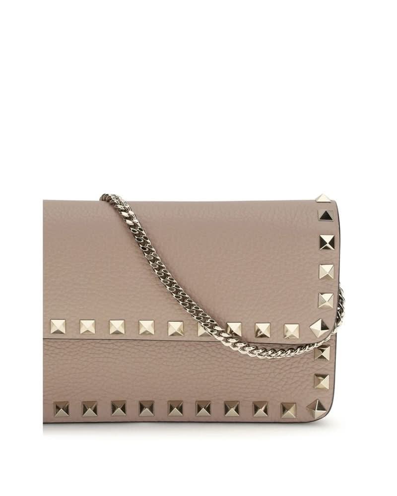 Valentino Garavani Beige Calf Leather Bos Taurus Wallet 