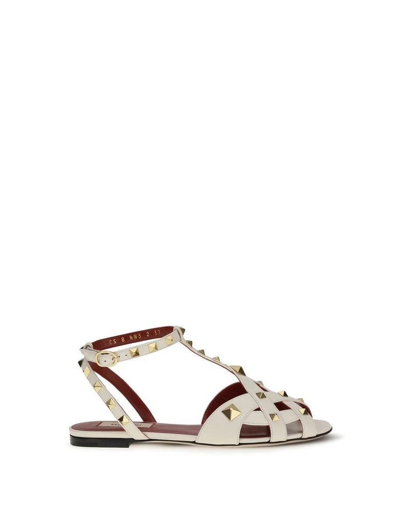 Valentino Garavani Beige Goatskin Flat Sandals Glam Steals