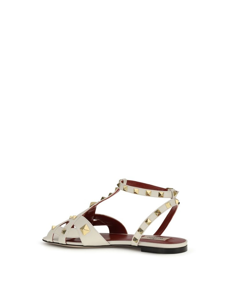 Valentino Garavani Beige Goatskin Flat Sandals Glam Steals