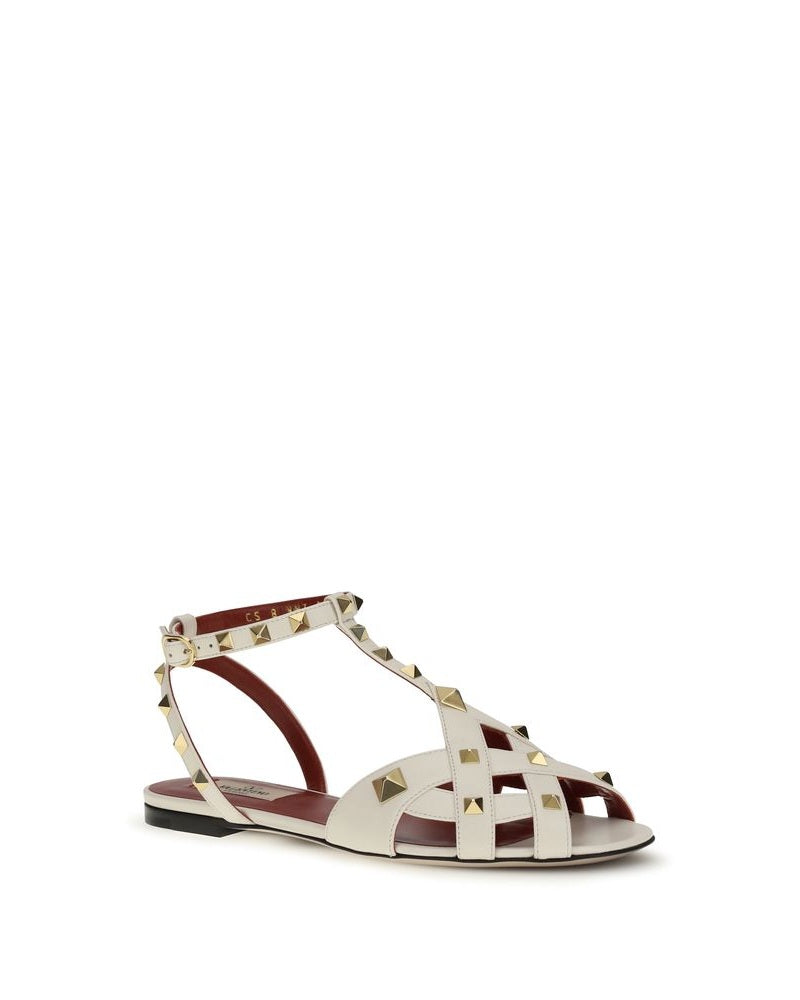 Valentino Garavani Beige Goatskin Flat Sandals Glam Steals
