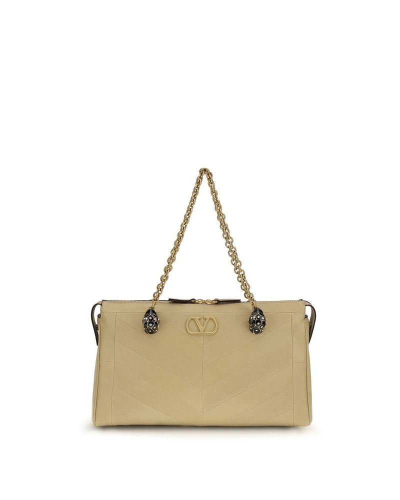 Valentino Garavani Beige Lamb Ovis Aries Shoulder Bag 