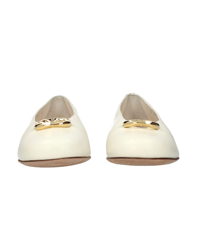 Valentino Garavani Beige Leather Ballet Flats Glam Steals
