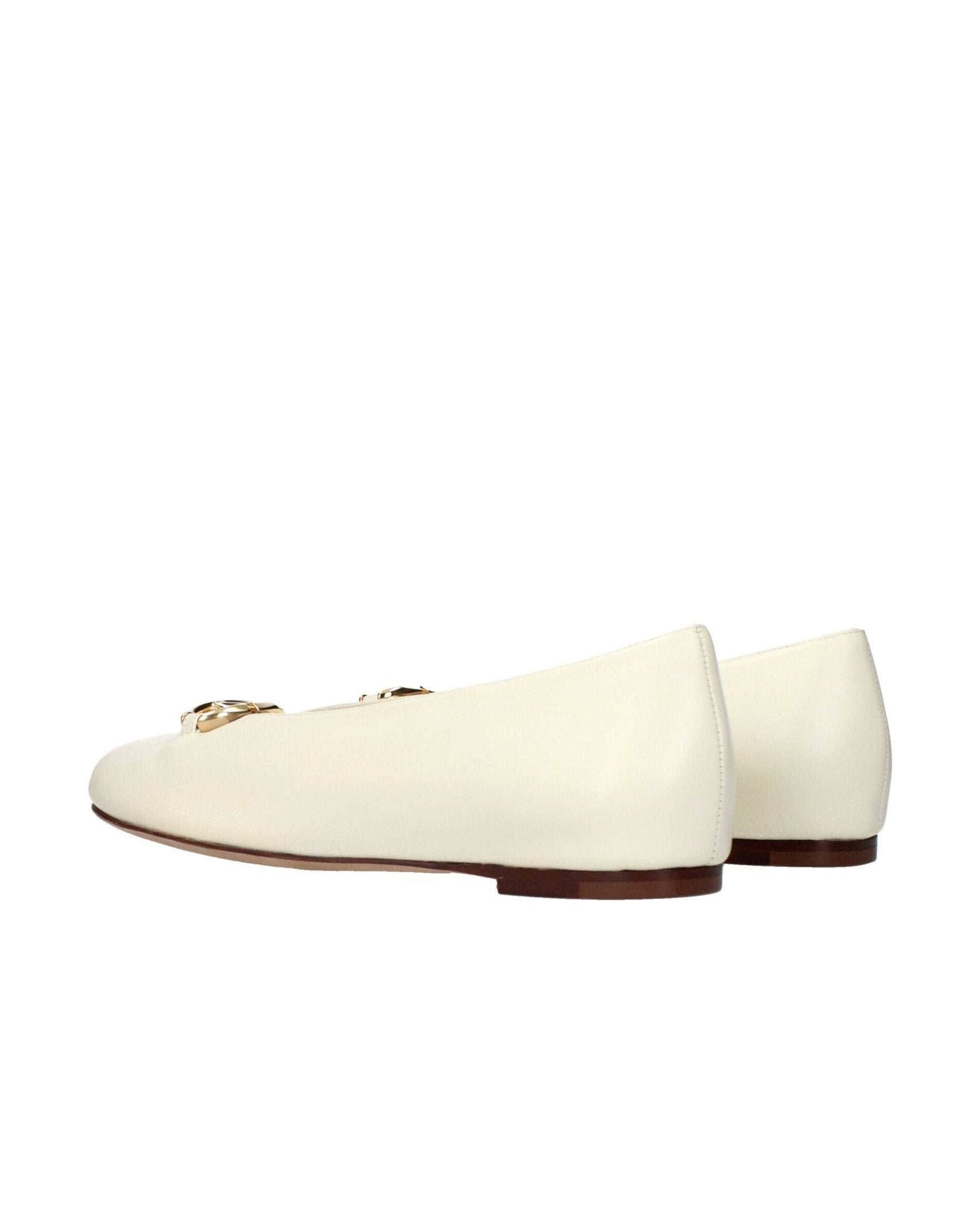 Valentino Garavani Beige Leather Ballet Flats Glam Steals