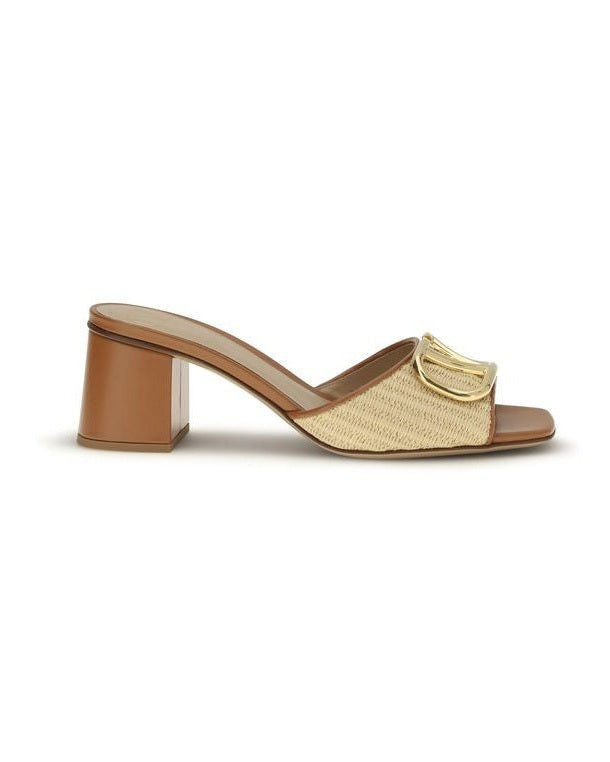 Valentino Garavani Beige Leather Calf Bos Taurus Platform Sandals Glam Steals
