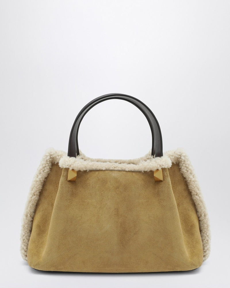 Valentino Garavani Beige Suede Vlogo Small Bag Glam Steals