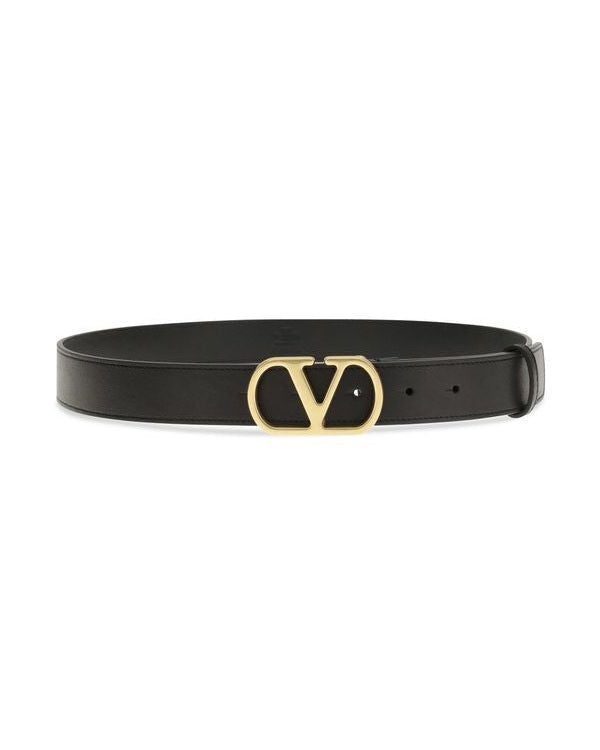 Valentino Garavani Black Calf Leather Bos Taurus Belt Glam Steals
