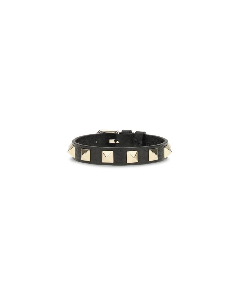 Valentino Garavani Black Calf Leather Bos Taurus Bracelet Glam Steals