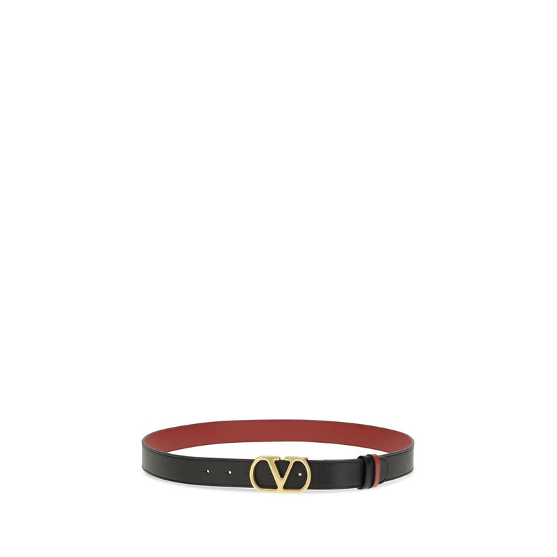 Valentino Garavani Black Calf Leather Bos Taurus Regular Belt Glam Steals