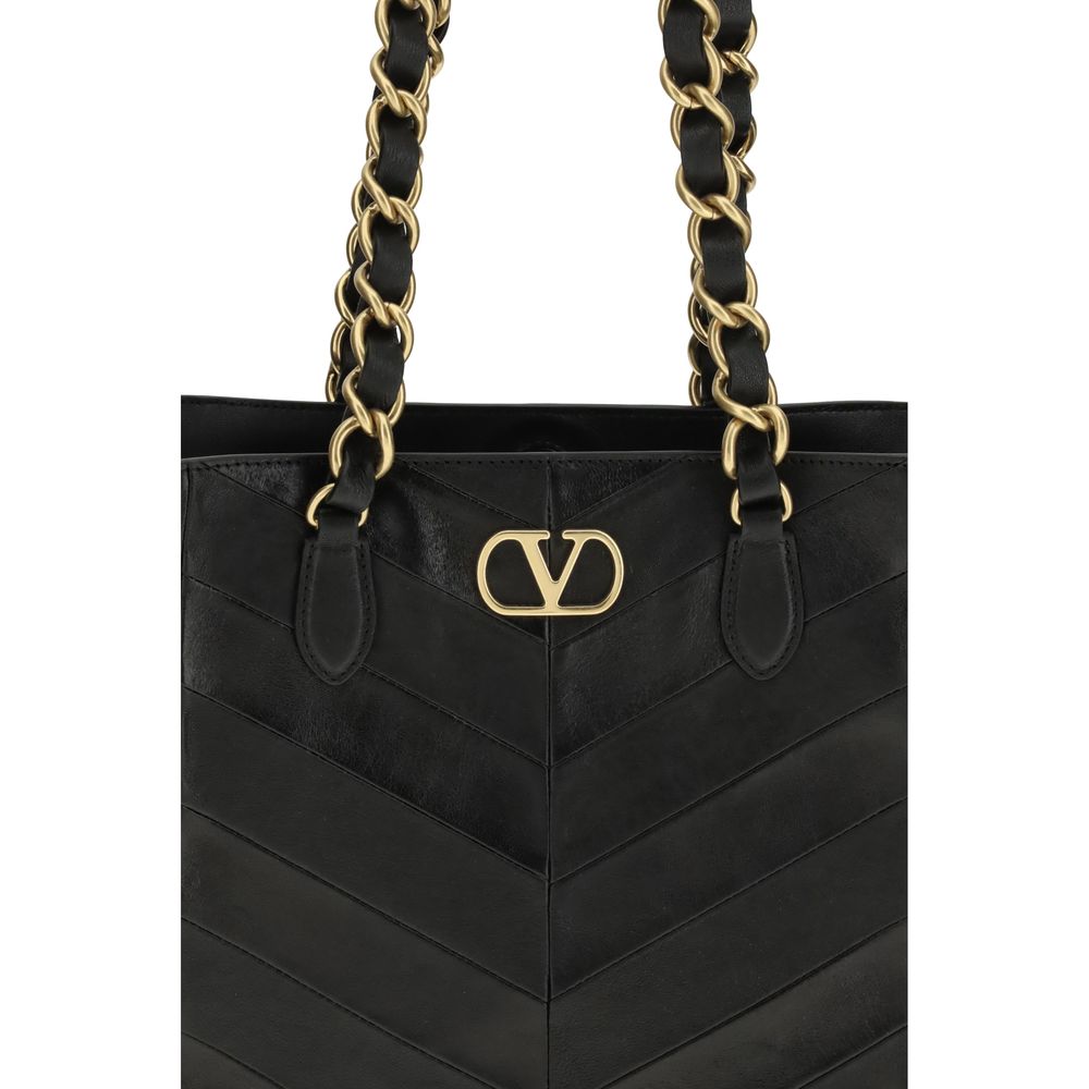 Valentino Garavani Black Calf Leather Bos Taurus Shoulder Bag Glam Steals