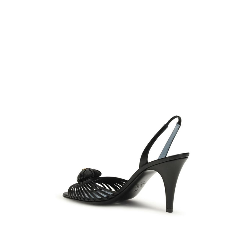 Valentino Garavani Black Calf Leather Bos Taurus Stiletto Heel Glam Steals