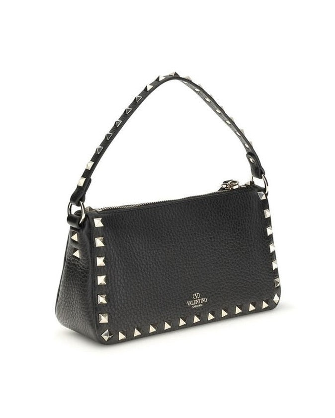 Valentino Garavani Black Calf Leather Bos Taurus Shoulder Bag Glam Steals