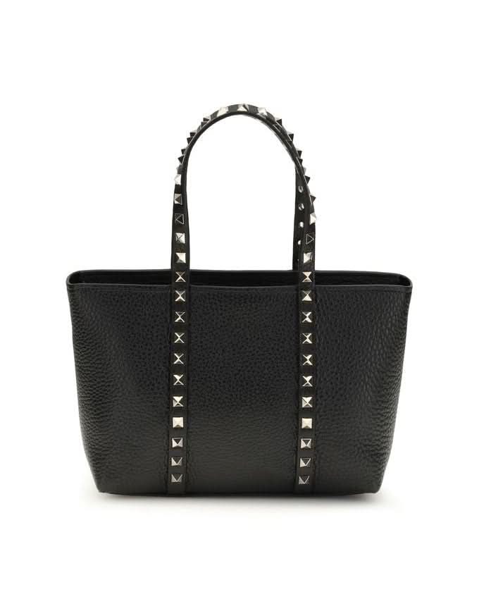 Valentino Garavani Black Calf Leather Bos Taurus Shoulder Bag Shoulder Bags