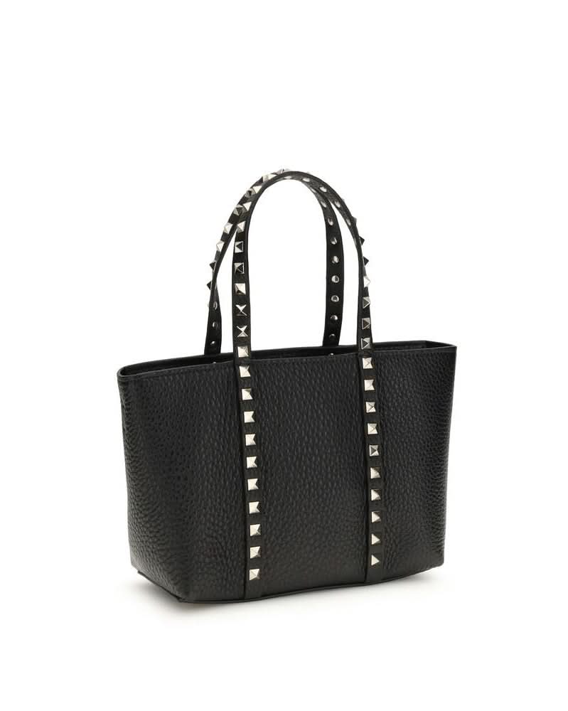 Valentino Garavani Black Calf Leather Bos Taurus Shoulder Bag Shoulder Bags