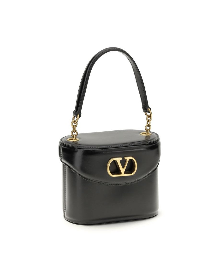 Valentino Garavani Black Calf Leather Bos Taurus Shoulder Bag Glam Steals