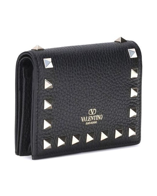 Valentino Garavani Black Calf Leather Bos Taurus Wallet 