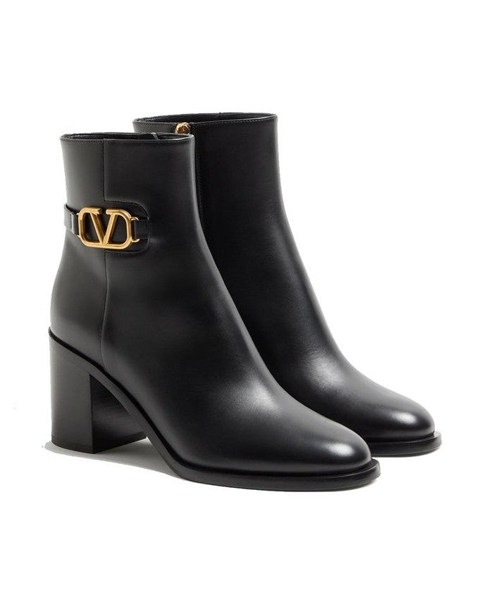 Valentino Garavani Black Calfskin Ankle Boots Glam Steals