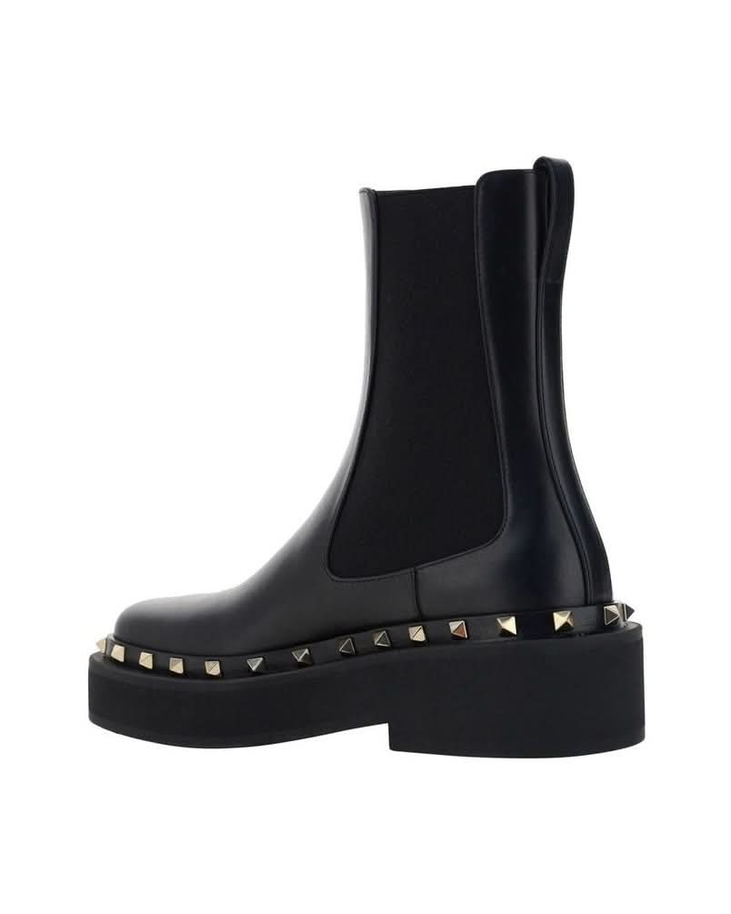 Valentino Garavani Black Calfskin Chelsea Boots 