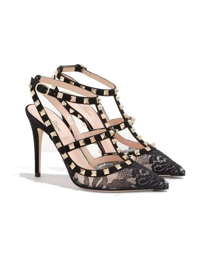 Valentino Garavani Black Calfskin High Heel Pumps 