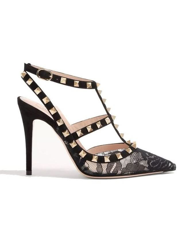 Valentino Garavani Black Calfskin High Heel Pumps 